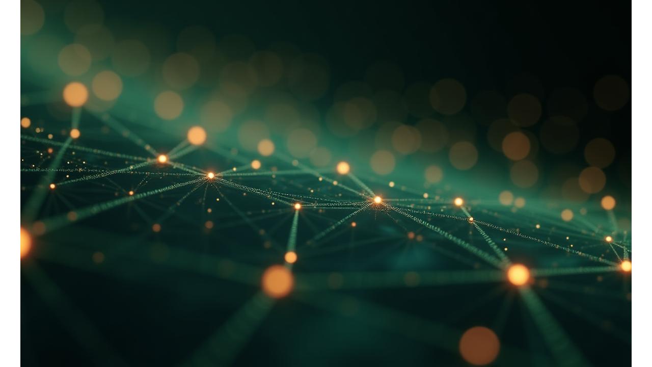 Abstract depiction of artificial intelligence analyzing health data, with illuminated connections between various wellness metrics.